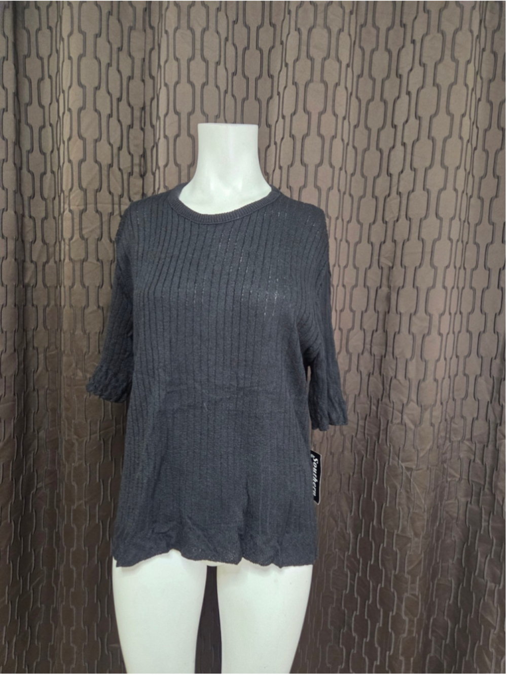 Women's Southern Lady Ribbed Knit Sweater Black Size XL
